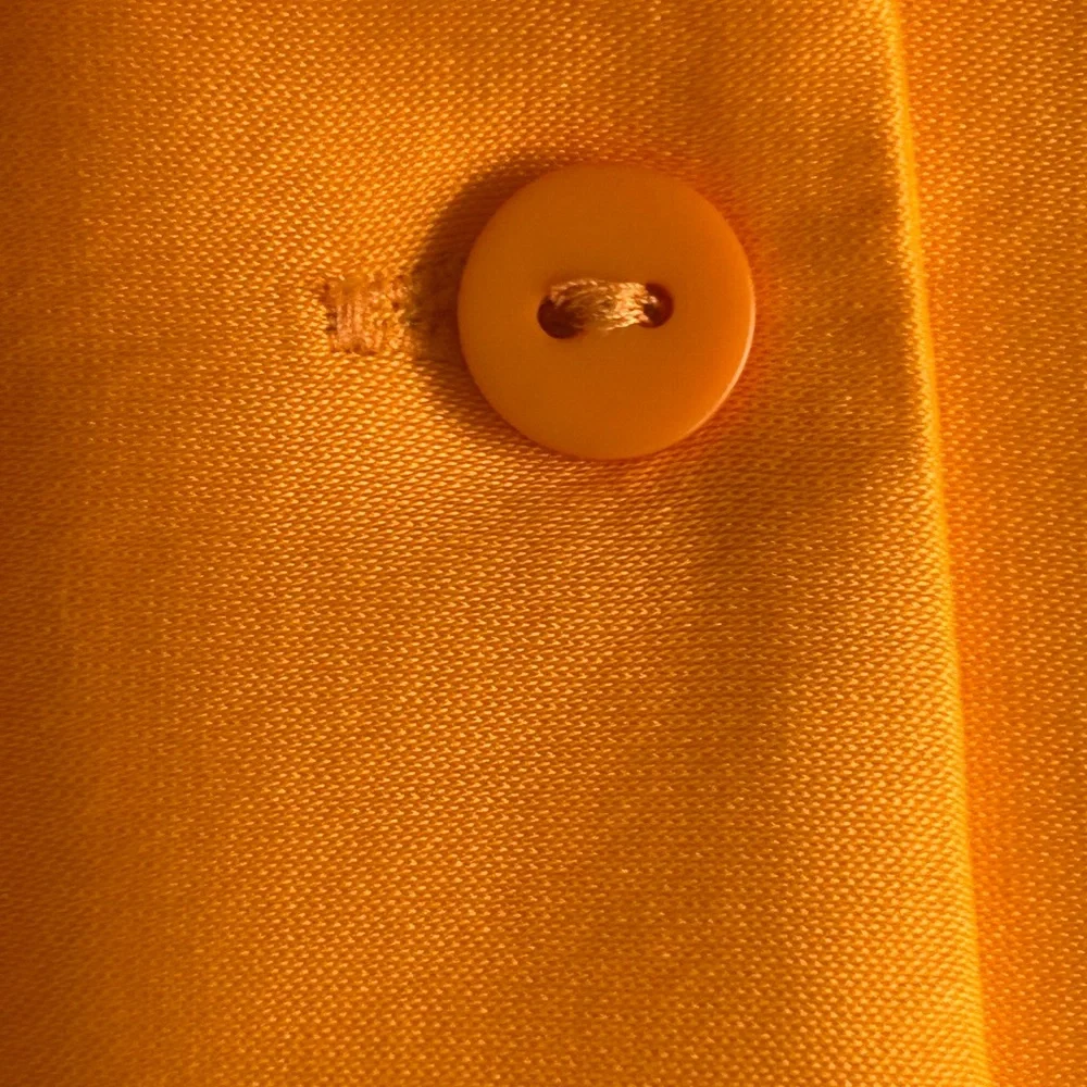 NWT Zara Orange twist satin shirt dress. Size Small. Long sleeves, deep v neck. - Picture 8 of 16
